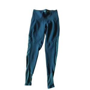 Mountain Hardwear Womens XS Teal Green Athletic Leggings‎ Mesh Panel High Rise